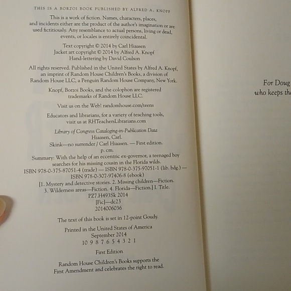 Carl Hiaasen Skink No Surrender Flush Chomp Junior Fiction Young Adult Chapter - Picture 15 of 16